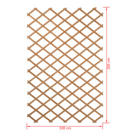 Nature Palissade de jardin 100 x 200 cm Bois Naturel