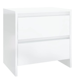 Tables de chevet 2 pcs Blanc brillant 45x34,5x44,5 cm Aggloméré