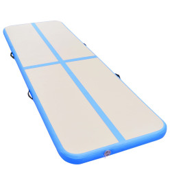 Tapis gonflable de gymnastique avec pompe 800x100x10cm PVC Bleu