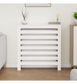 Cache-radiateur Blanc 79,5x19x84 cm Bois massif de pin