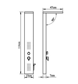 Système de panneau de douche Acier inoxydable Carré