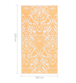 Tapis d'extérieur Orange et blanc 160x230 cm PP