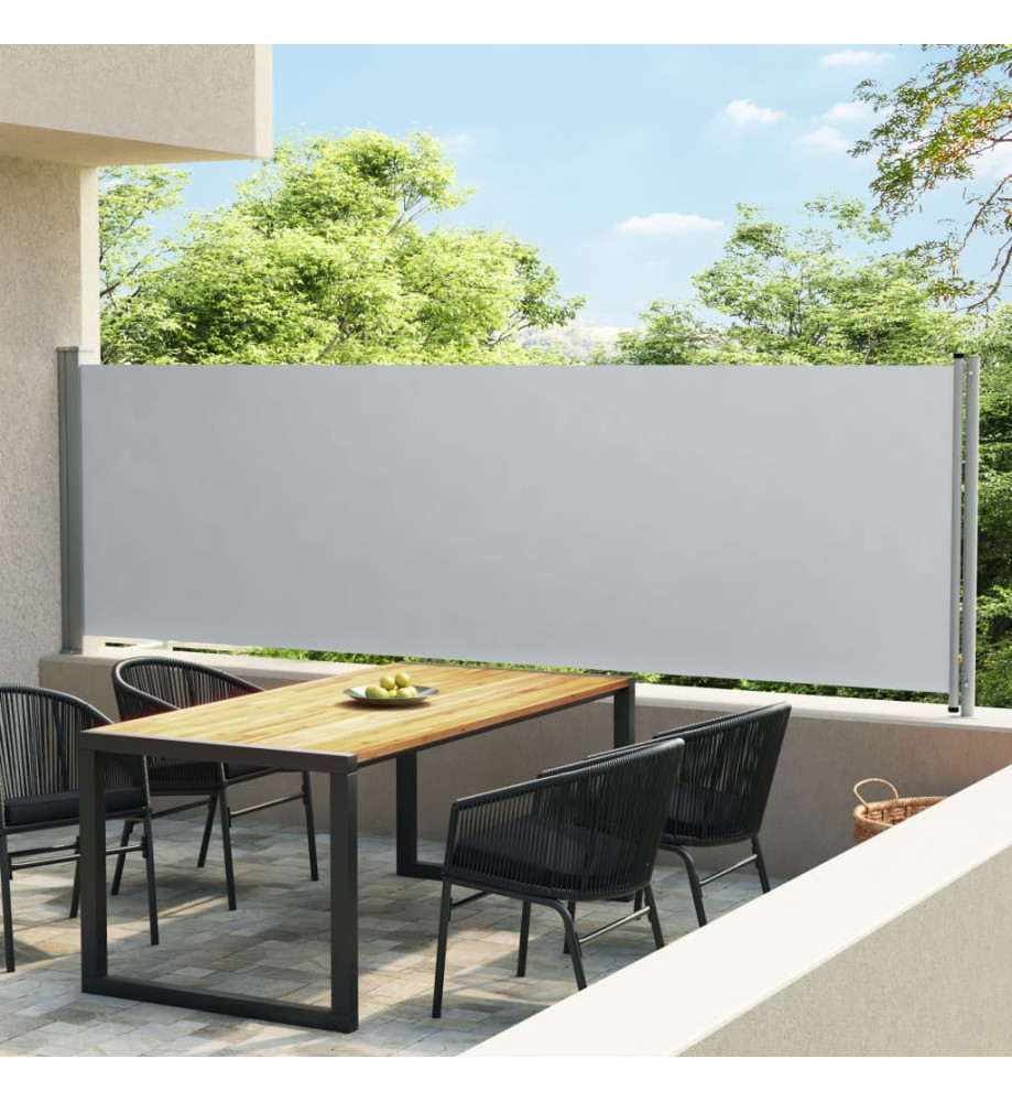 Auvent latéral rétractable de patio 140x600 cm Gris