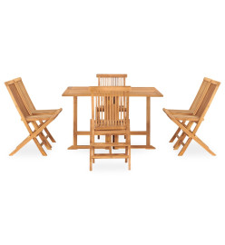 Mobilier à dîner d'extérieur pliable 7 pcs Bois solide de teck