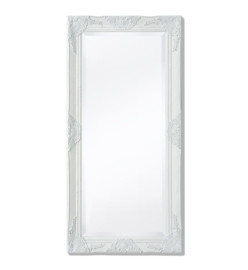 Miroir mural style baroque 100x50 cm blanc