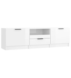 Meuble TV Blanc brillant 140x35x40 cm Bois d'ingénierie