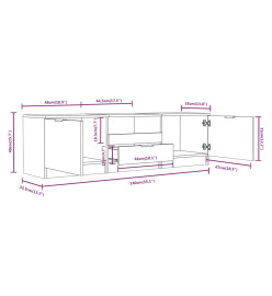 Meuble TV Blanc brillant 140x35x40 cm Bois d'ingénierie