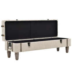 Banc de rangement Bois massif et acier 111 x 34 x 37 cm