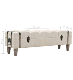 Banc de rangement Bois massif et acier 111 x 34 x 37 cm