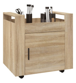 Chariot de bureau Chêne sonoma 60x45x60 cm Bois d'ingénierie