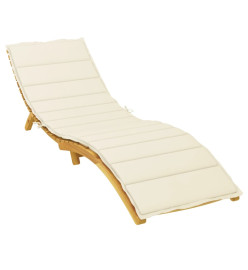 Coussin de chaise longue crème 200x60x3 cm tissu oxford