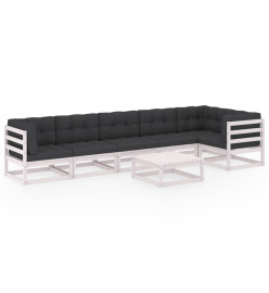 Salon de jardin 7 pcs avec coussins Bois de pin massif
