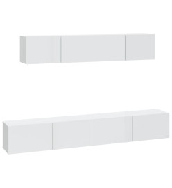 Ensemble de meubles TV 4 pcs Blanc brillant Bois d'ingénierie