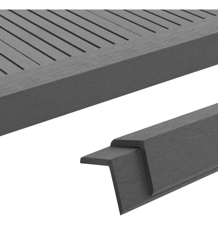 Cornière de terrasse 5 pcs WPC 170 cm Gris