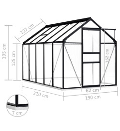 Serre avec cadre de base Anthracite Aluminium 5,89 m²