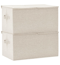 Boîtes de rangement 2 pcs Tissu 50x30x25 cm Crème