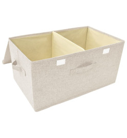 Boîtes de rangement 2 pcs Tissu 50x30x25 cm Crème