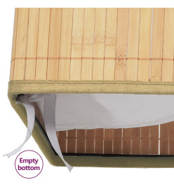 Panier à linge avec 2 sections bambou 72 L