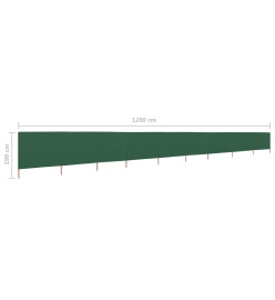 Paravent 9 panneaux Tissu 1200 x 160 cm Vert