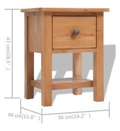 Tables de chevet 2 pcs 36x30x47 cm Bois de chêne massif