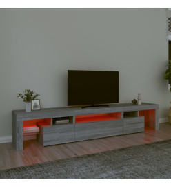 Meuble TV avec lumières LED Sonoma gris 215x36,5x40 cm