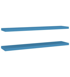 Étagères murales flottantes 2 pcs Bleu 120x23,5x3,8 cm MDF