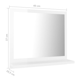 Miroir de salle de bain Blanc brillant 40x10,5x37 cm Aggloméré