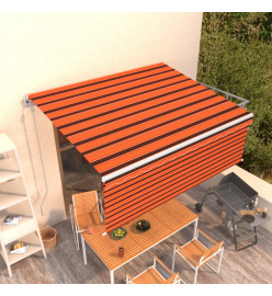 Auvent automatique rétractable avec store 4x3m Orange et marron