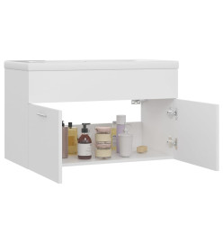 Armoire d'évier avec lavabo intégré Blanc Aggloméré