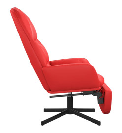 Chaise de relaxation avec tabouret Rouge Similicuir