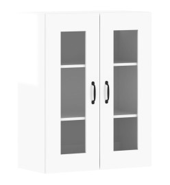 Armoires murales 2 pcs blanc brillant bois d'ingénierie