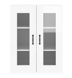 Armoires murales 2 pcs blanc brillant bois d'ingénierie