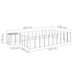 Chenil Argenté 19,36 m² Acier