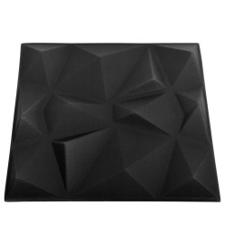 Panneaux muraux 3D 24 pcs 50x50 cm Noir diamant 6 m²