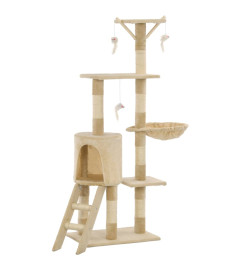 Arbre à chat avec griffoirs en sisal 138 cm Beige