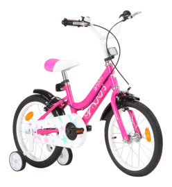 Vélo pour enfants 16 pouces Noir et rose