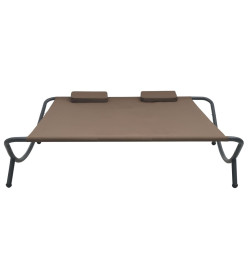 Chaise longue d'extérieur Tissu Marron