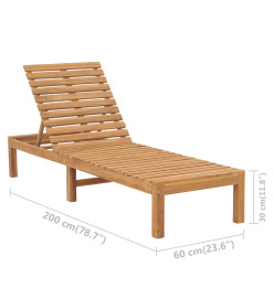 Chaise longue Bois de teck solide