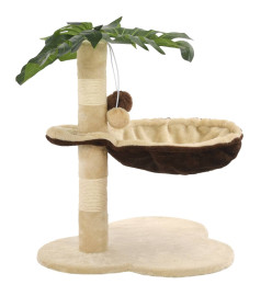 Arbre à chat avec griffoir en sisal 50 cm Beige et Marron