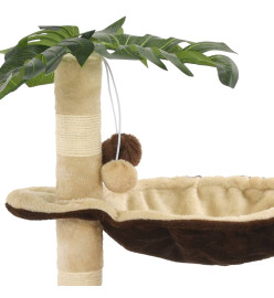 Arbre à chat avec griffoir en sisal 50 cm Beige et Marron