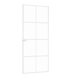 Porte d'intérieur Blanc 83x201,5 cm Trempé verre aluminium fin