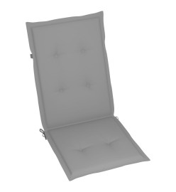 Chaises de jardin 2 pcs avec coussins gris Bois de teck massif
