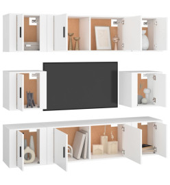 Ensemble de meubles TV 8 pcs Blanc Bois d'ingénierie