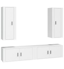 Ensemble de meubles TV 4 pcs Blanc Bois d'ingénierie