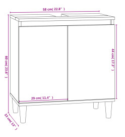 Meuble d'évier chêne sonoma 58x33x60 cm bois d'ingénierie