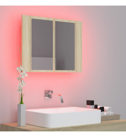 Armoire à miroir à LED de bain Chêne sonoma 60x12x45 Acrylique