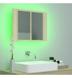 Armoire à miroir à LED de bain Chêne sonoma 60x12x45 Acrylique