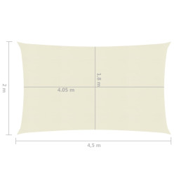 Voile d'ombrage 160 g/m² Crème 2x4,5 m PEHD