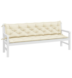 Coussins de banc de jardin 2 pcs blanc crème tissu Oxford