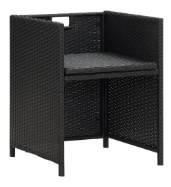 Chaises de jardin 4 pcs Résine tressée Noir